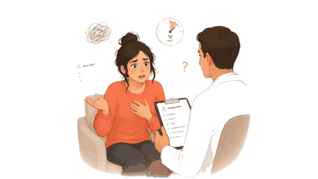 A patient feeling rushed and unheard during a short doctor appointment